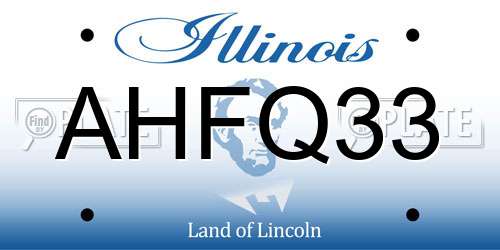 AHFQ33 Illinois License Plate