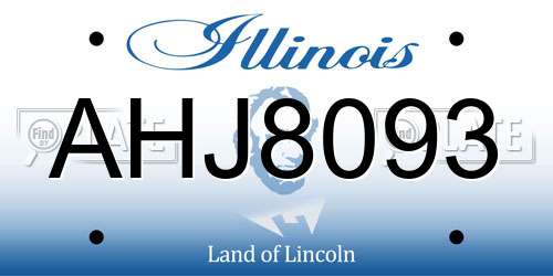 AHJ8093 Illinois License Plate