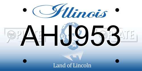 AHJ953 Illinois License Plate
