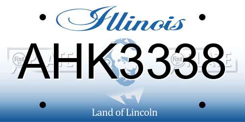 AHK3338 Illinois License Plate