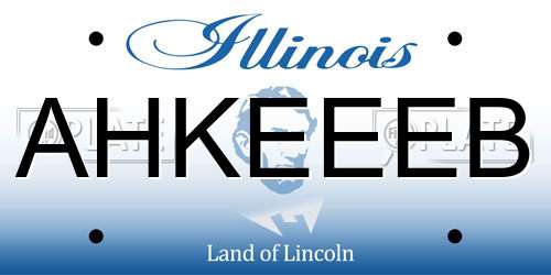 AHKEEEB Illinois License Plate