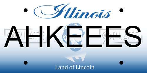 AHKEEES Illinois License Plate