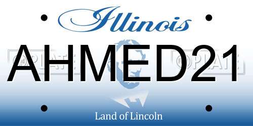 AHMED21 Illinois License Plate