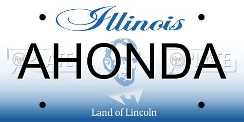 AHONDA Illinois License Plate