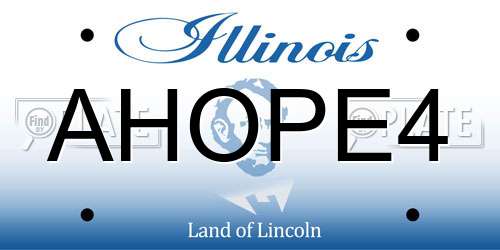 AHOPE4 Illinois License Plate