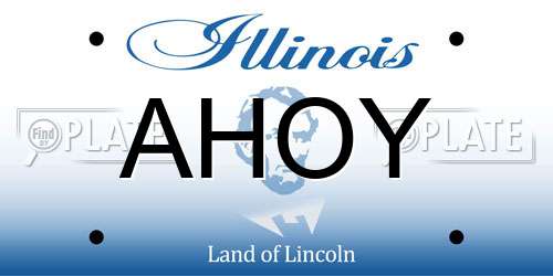 AHOY Illinois License Plate