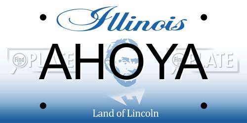 AHOYA Illinois License Plate