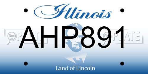 AHP891 Illinois License Plate