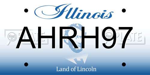 AHRH97 Illinois License Plate