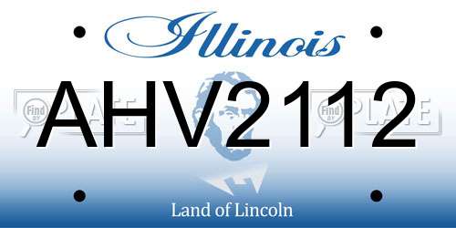 AHV2112 Illinois License Plate