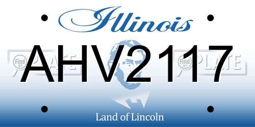 AHV2117 Illinois License Plate