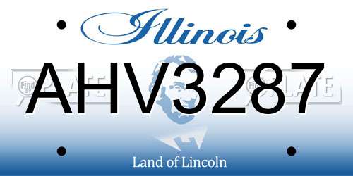 AHV3287 Illinois License Plate