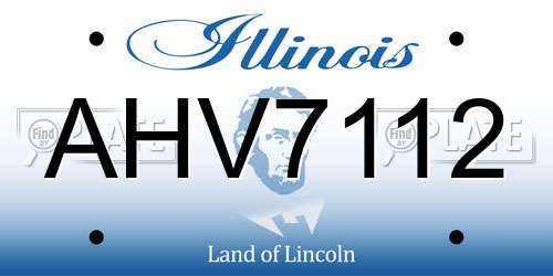 AHV7112 Illinois License Plate