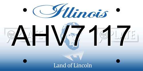 AHV7117 Illinois License Plate
