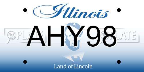 AHY98 Illinois License Plate