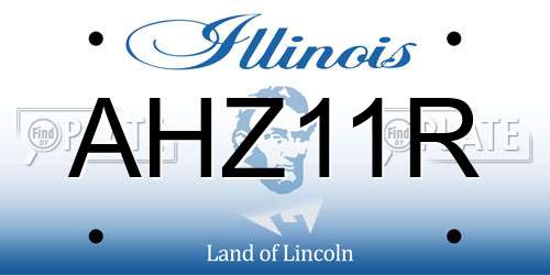 AHZ11R Illinois License Plate