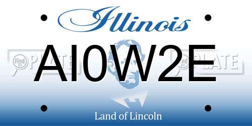AI0W2E Illinois License Plate
