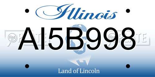 AI5B998 Illinois License Plate