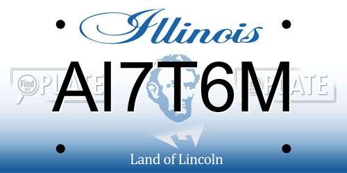 AI7T6M Illinois License Plate