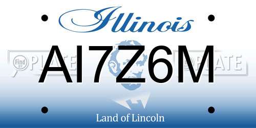 AI7Z6M Illinois License Plate