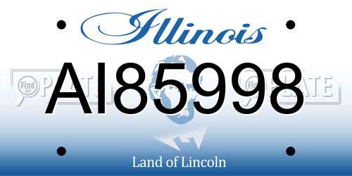 AI85998 Illinois License Plate