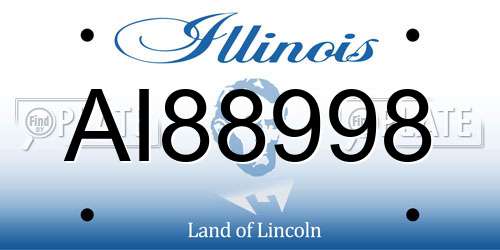 AI88998 Illinois License Plate