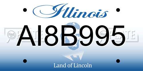 AI8B995 Illinois License Plate