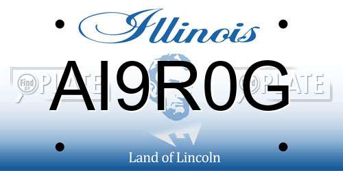 AI9R0G Illinois License Plate