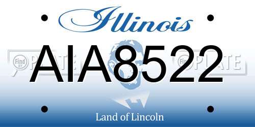 AIA8522 Illinois License Plate
