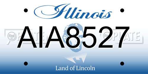 AIA8527 Illinois License Plate