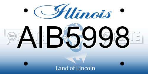 AIB5998 Illinois License Plate