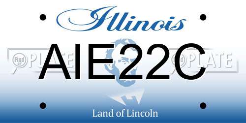 AIE22C Illinois License Plate