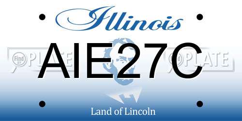 AIE27C Illinois License Plate