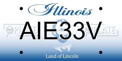 AIE33V Illinois License Plate