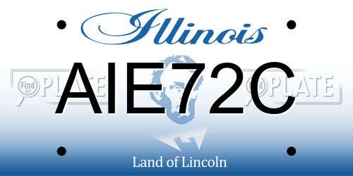 AIE72C Illinois License Plate