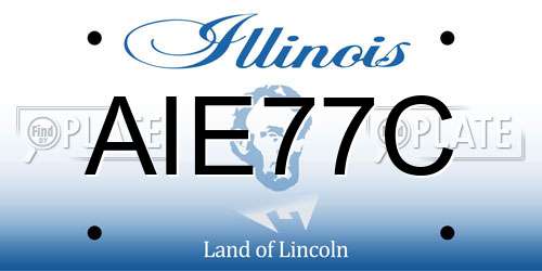 AIE77C Illinois License Plate