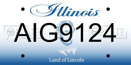AIG9124 Illinois License Plate