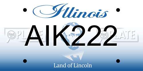 AIK222 Illinois License Plate