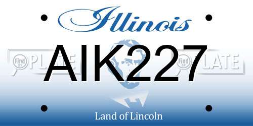 AIK227 Illinois License Plate
