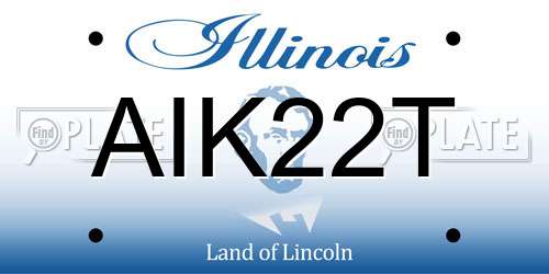 AIK22T Illinois License Plate