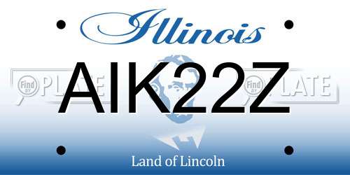 AIK22Z Illinois License Plate