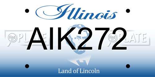AIK272 Illinois License Plate