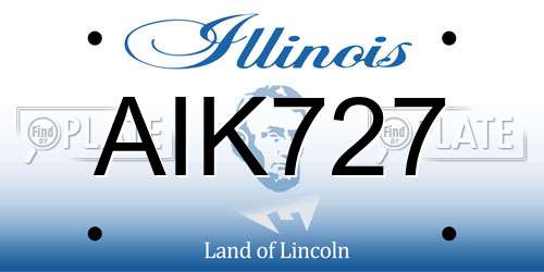 AIK727 Illinois License Plate