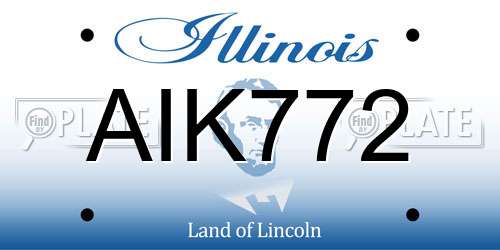 AIK772 Illinois License Plate