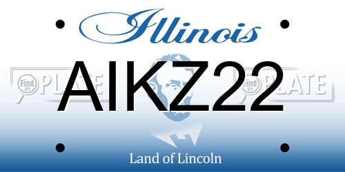 AIKZ22 Illinois License Plate