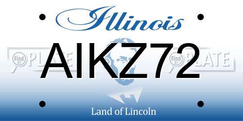 AIKZ72 Illinois License Plate