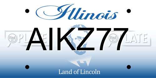 AIKZ77 Illinois License Plate