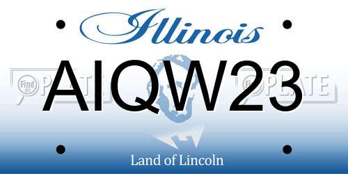 AIQW23 Illinois License Plate
