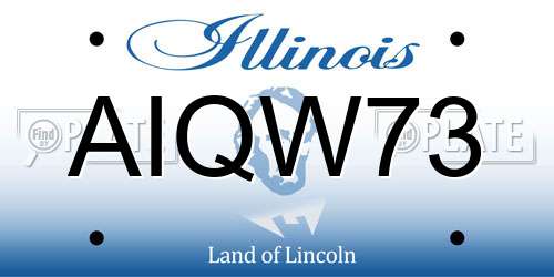 AIQW73 Illinois License Plate
