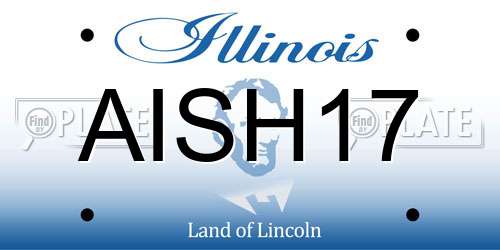 AISH17 Illinois License Plate